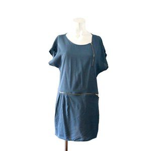 I.NER Short Sleeve Knee Length Dress Zipper Accents Size S